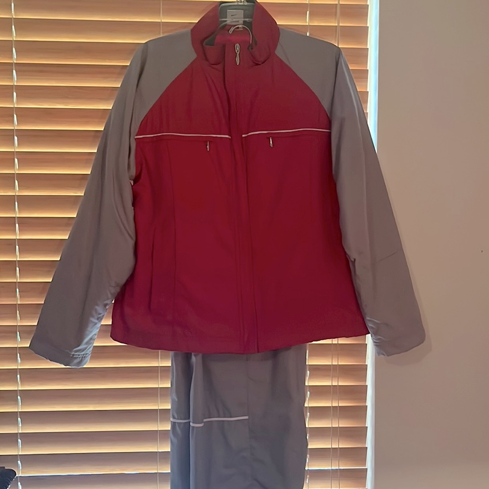 Nike red and grey sweatsuit. Size L 12-14